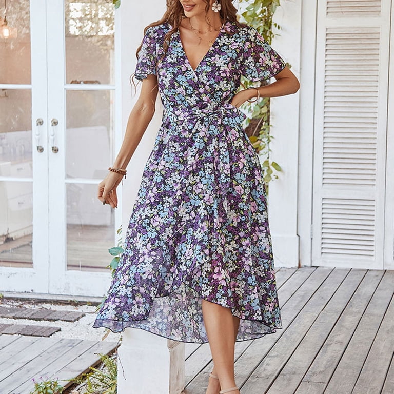 short front maxi dress Yarn-Dye Short Sleeves Buttoned Front Maxi Dress With Belt