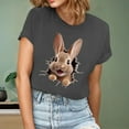 thumbnail image 1 of QUNYINEY Easter Women Shirts Casual Crew Neck Short Sleeve Pullover Tops Loose Tops for Women, 1 of 5