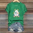 thumbnail image 1 of QUNYINEY Easter Women Shirts Casual Short Sleeve Crew Neck Pullover Tops Loose Tops for Women, 1 of 4