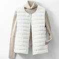 thumbnail image 1 of QUNYINEY Fall Puffer Vest Women Short White Coat Sleeveless Loose Fit Button Up with Pockets Round Neck Jackets for Women Trendy, 1 of 9