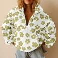 thumbnail image 1 of QUNYINEY Fleece Sweatshirts for Women Plus Size Floral Quarter Zip Tops with Pocket Loose Fit Mock Neck Pullover Long Sleeve Women Sweatshirts, 1 of 6