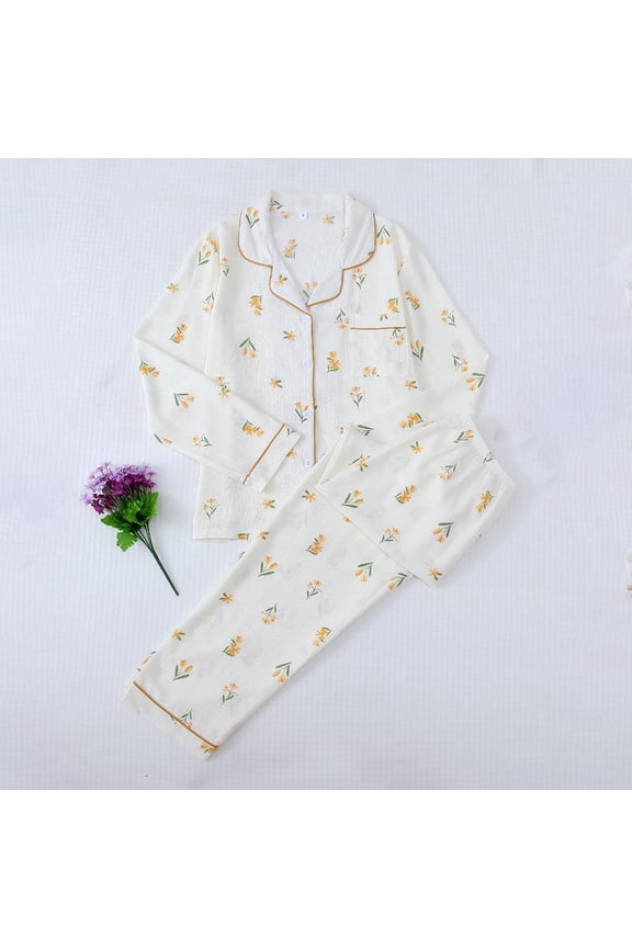 Floral Ladies Pajamas Sets Comfy Short Sleeve Button Down 2 Piece Top And Shorts with Pockets Notch Collar Softies Loungewear Set for Women