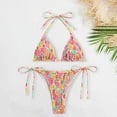 thumbnail image 1 of QUNYINEY Floral Swimsuits for Curvy Women Bikinis Spaghetti Straps Bathing Suit Triangle Two Piece Swimsuit Sets, 1 of 3