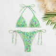 thumbnail image 1 of QUNYINEY Floral Swimsuits for Curvy Women Spaghetti Straps Bikinis Bathing Suit Two Piece Triangle Swimsuit Sets, 1 of 3