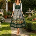 thumbnail image 1 of QUNYINEY German Womens Summer Dresses Casual Flowy Sleeveless Oktoberfest Long Dirndl Dress Loose Fit Beer Carnival Square Neckline Dresses, 1 of 5