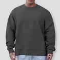 thumbnail image 1 of QUNYINEY Gray Sweatshirts for Men Crew Neck Casual Long Sleeve Solid Tops Drop Shoulder Loose Pullover Sweatshirt, 1 of 6
