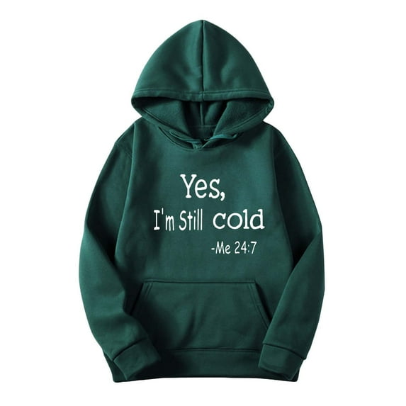 QUNYINEY Green Mens Hoodie Letter Print Pullover Kangaroo Pocket Hooded Sweatshirt Casual Long Sleeve Drawstring Mid Weight Hoodie Sweatshirts for Men