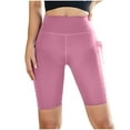 thumbnail image 1 of QUNYINEY High Waist Athletic Shorts for Women Yoga Solid Legging with Pockets Stretch Skinny Shorts, 1 of 5