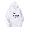thumbnail image 1 of QUNYINEY Hooded Hoodies for Men Letter Print Pullover White Kangaroo Pocket Sweatshirt Mid Weight Drawstring Casual Long Sleeve Hoodie Mens Sweatshirts, 1 of 6