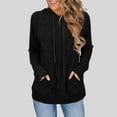 thumbnail image 1 of QUNYINEY Hooded Womens Tops Casual Long Sleeve Ribbed Casual Solid Blouses Pullover Loose Fit with Pockets Womens Fall Clothes, 1 of 8