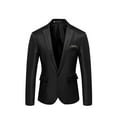 thumbnail image 1 of QUNYINEY Long Sleeve Jacket for Men Solid Blazer Black Sport Coat Lightweight One Button Slim Outerwear Jackets, 1 of 2