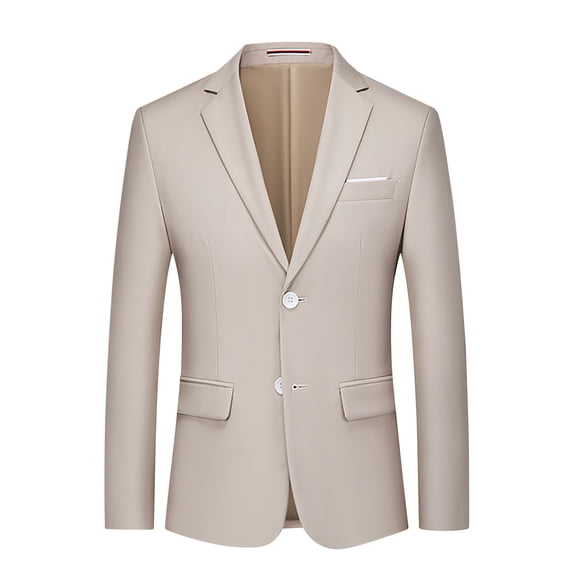 QUNYINEY Long Sleeve Jacket for Men Yellow Solid Blazer Sport Coats One Button with Pocket Slim Outerwear Jackets