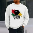 thumbnail image 1 of QUNYINEY Long Sleeve Mens Sweatshirts Crew Neck Black History Month Casual White Tops Loose Pullover Drop Shoulder Sweatshirts, 1 of 6