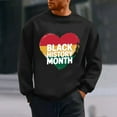 thumbnail image 1 of QUNYINEY Long Sleeve Sweatshirt for Men Casual Black Black History Month Crew Neck Tops Pullover Loose Drop Shoulder Sweatshirts, 1 of 6