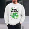 thumbnail image 1 of QUNYINEY Long Sleeve Sweatshirts for Men Casual White Crew Neck St Patricks Day Tops Drop Shoulder Loose Pullover Sweatshirts, 1 of 8