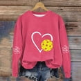 thumbnail image 1 of QUNYINEY Long Sleeve Women Sweatshirts Pink Crew Neck Casual Pickleball Tops Drop Shoulder Pullover Loose Sweatshirts, 1 of 3