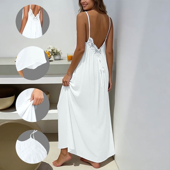 QUNYINEY Long Sundresses for Women Beach Plaid Sleeveless Cotton Linen Slip Dress Loose Fit Flowy Casual Summer Crew Neck Dresses