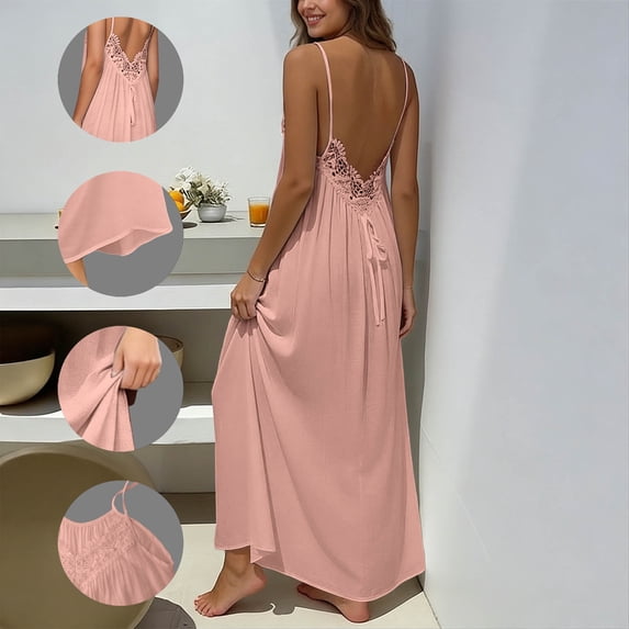 QUNYINEY Long Womens Sundresses Beach Sleeveless Cotton Linen Plaid Slip Dress Summer Crew Neck Loose Fit Flowy Casual Dresses