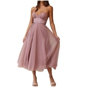 short pink summer dress Bright Hot Pink Tie Neck Contrast Trim Short Dress