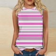 thumbnail image 1 of QUNYINEY Muscle Tank Tops for Women Striped Sleeveless Crewneck Casual Shirts Loose Summer Tank Tops, 1 of 4