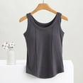thumbnail image 1 of QUNYINEY Muscle Womens Tank Top Crewneck Solid Casual Sleeveless Shirts Loose Built In Pads Tank Tops, 1 of 4