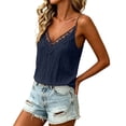 thumbnail image 1 of QUNYINEY Navy Tank Top Women Summer Camisole Lace Tops Sleeveless Loose Fit Casual V Neck Embroidered Women's Shirts, 1 of 6