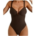 thumbnail image 1 of QUNYINEY One Piece Swimsuit Women Tummy Control Slimming Brown Tummy Control Bathing Suits Open Back V Neck Modest Swimwear, 1 of 7