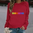 thumbnail image 1 of QUNYINEY Pickleball Sweatshirts for Women Red Crew Neck Long Sleeve Casual Tops Loose Drop Shoulder Pullover Sweatshirts, 1 of 4