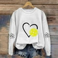 thumbnail image 1 of QUNYINEY Pickleball Women Sweatshirt Crew Neck White Long Sleeve Casual Tops Loose Drop Shoulder Pullover Sweatshirts, 1 of 3