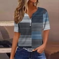 thumbnail image 1 of QUNYINEY Plaid Shirts for Women Short Sleeve V Neck Casual Tops Button Loose Pullover Shirts, 1 of 5