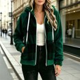 thumbnail image 1 of QUNYINEY Plaid Womens Jacket Sherpa Fleece Hooded Full Zip Winter Outerwear Jackets Long Sleeve with Pockets Warm Coats, 1 of 6