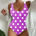 thumbnail image 1 of QUNYINEY Polka Dot One Piece Swimsuit Women Square Neck Standard Straps Bathing Suit Full Coverage Tummy Control Swimwear, 1 of 3
