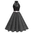 thumbnail image 1 of QUNYINEY Polka Dot Wedding Guest Dresses for Women Summer A Line Sleeveless Formal Long Dresses Slim Fit Prom Elegant Collared Dresses, 1 of 5