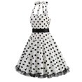 thumbnail image 1 of QUNYINEY Polka Dot Women's Dresses Sleeveless Casual A-Line Dress Slip Flowy V Neck Midi Sundress, 1 of 6