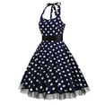 thumbnail image 1 of QUNYINEY Polka Dot Womens Spring Dresses Casual Sleeveless A-Line Dress V Neck Slip Flowy Midi Sundress, 1 of 6