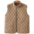 thumbnail image 1 of QUNYINEY Puffer Vests for Women 2025 Trendy Full Zip Yellow Quilted Outwear Sleeveless Stand Collar Loose Fit with Pockets Winter Jackets for Women Trendy, 1 of 4