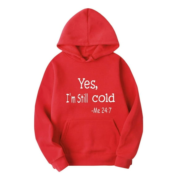 QUNYINEY Pullover Men's Hoodies Red Letter Print Kangaroo Pocket Hooded Sweatshirt Drawstring Casual Long Sleeve Mid Weight Hoodie Sweatshirt for Men