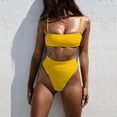 thumbnail image 1 of QUNYINEY Sexy Bikini Sets for Women Solid High Waisted String Swimsuits Tummy Control Triangle Swimsuit Sets, 1 of 6
