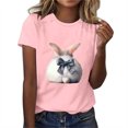 thumbnail image 1 of QUNYINEY Short Sleeve Shirts for Women Crew Neck Casual Easter Pullover Tops Loose Women Tops, 1 of 4