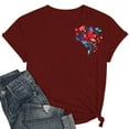 thumbnail image 1 of QUNYINEY Short Sleeve Tee Shirts Womens Casual Floral Crew Neck Tops Pullover Loose Womens Tops, 1 of 4