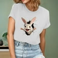 thumbnail image 1 of QUNYINEY Short Sleeve Women Shirts Pullover Crew Neck Easter Casual Tops Loose Women's Tops, 1 of 5