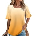 thumbnail image 1 of QUNYINEY Short Sleeve Womens Tops Summer Casual Square Neck Gradient Shirts Loose Pullover Womens Shirts, 1 of 6