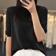 thumbnail image 1 of QUNYINEY Short Sleeve Womens Tops Trendy Solid Pullover Casual Crew Neck Shirts Loose Knit Shirts for Women Trendy, 1 of 3