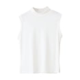 thumbnail image 1 of QUNYINEY Sleeveless Shirts for Women Trendy Solid Casual Mock Neck Tank Tops Loose Classic T-Shirt, 1 of 3