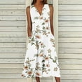 thumbnail image 1 of QUNYINEY Sleeveless Summer Dresses for Women 2026 Midi Floral A Line Sundress V Neck Button Loose Fit with Pockets Dresses S-3XL, 1 of 5