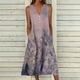 thumbnail image 1 of QUNYINEY Sleeveless Women's Summer Dresses Midi A Line Floral Sundress with Pockets V Neck Loose Fit Casual Dresses S-3XL, 1 of 5