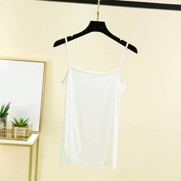 QUNYINEY Sleeveless Women's Tank Tops Crew Neck Solid Casual Camisole Tops Summer Loose Vacation Tank Tops