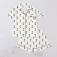 thumbnail image 1 of QUNYINEY Soft Women Pajamas Sets 2 Piece Button Down Short Sleeve Love Heart Shirts And Pants with Pockets Notch Collar Womens Loungewear Sets, 1 of 8