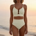 thumbnail image 1 of QUNYINEY Solid Colors Women's Tankini Swimsuits 2 Piece Tummy Control Swimsuits Modest Crew Neck Women Swimsuit Sets, 1 of 8