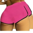 thumbnail image 1 of QUNYINEY Solid Shorts for Women Trendy Hotpants Elastic Waist Casual 2pc Slim Shorts, 1 of 4